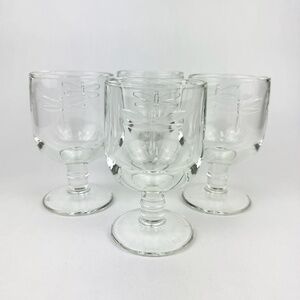 La Rochere Dragonfly Clear Glass 4-3/4” Wine Glass Goblet Made in France Set/4